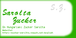 sarolta zucker business card